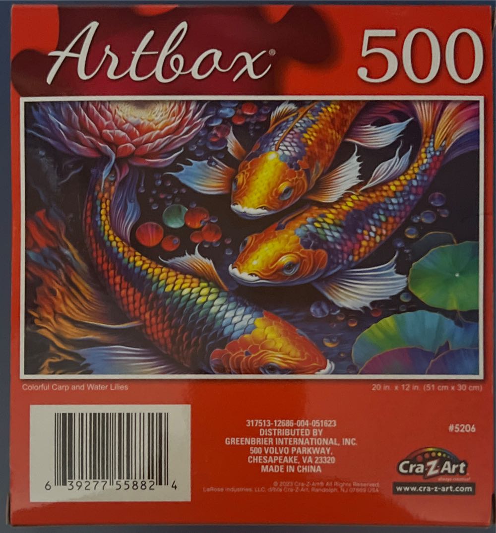 Colorful Carp And Water Lilies - Craz-Z-Art puzzle collectible [Barcode 639277558824] - Main Image 2