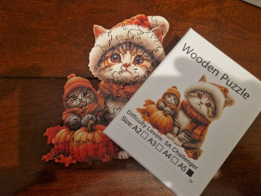 Drie Houten Poezenpuzzels  puzzle collectible - Main Image 2