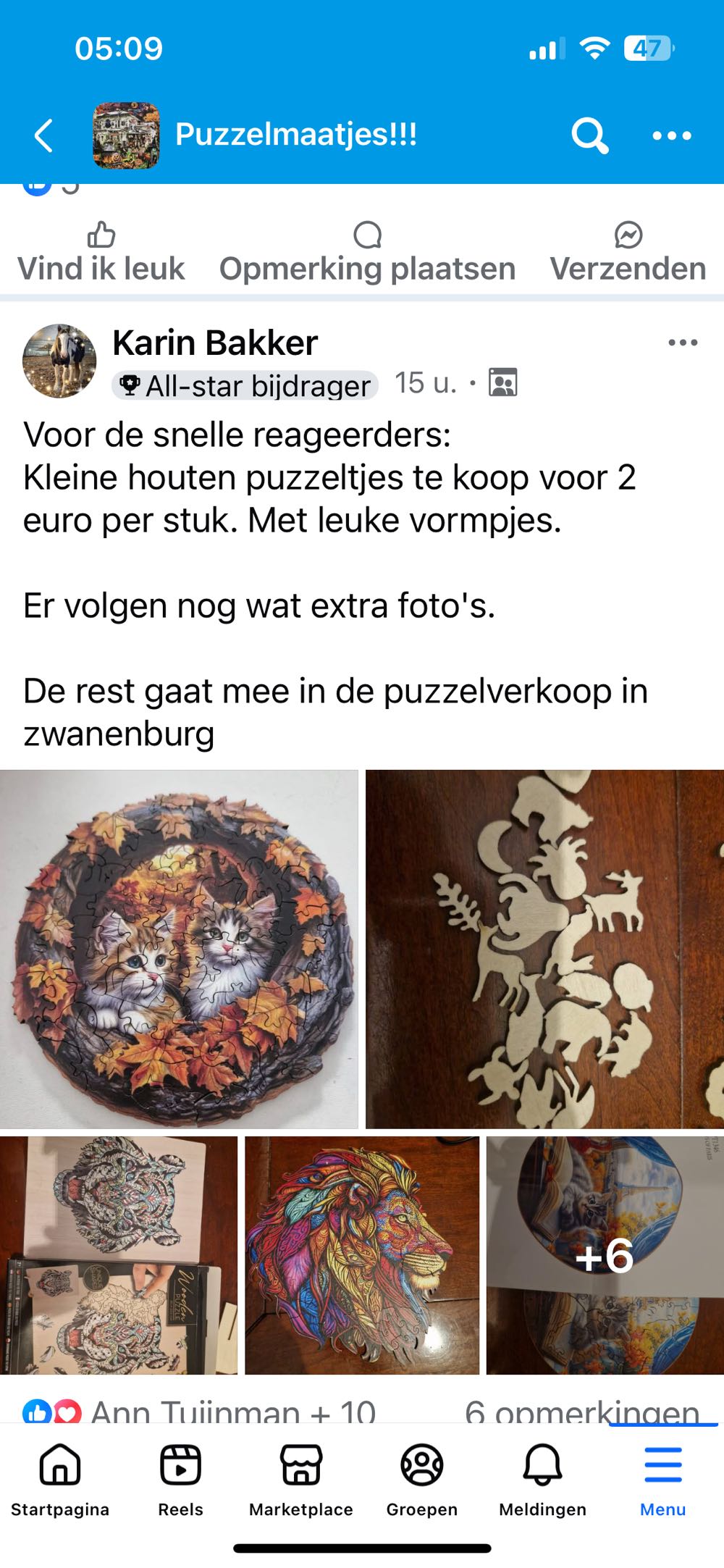 Drie Houten Poezenpuzzels  puzzle collectible - Main Image 4