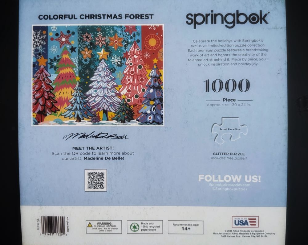 Colorful Christmas Forest - Springbok puzzle collectible [Barcode 091683113309] - Main Image 3