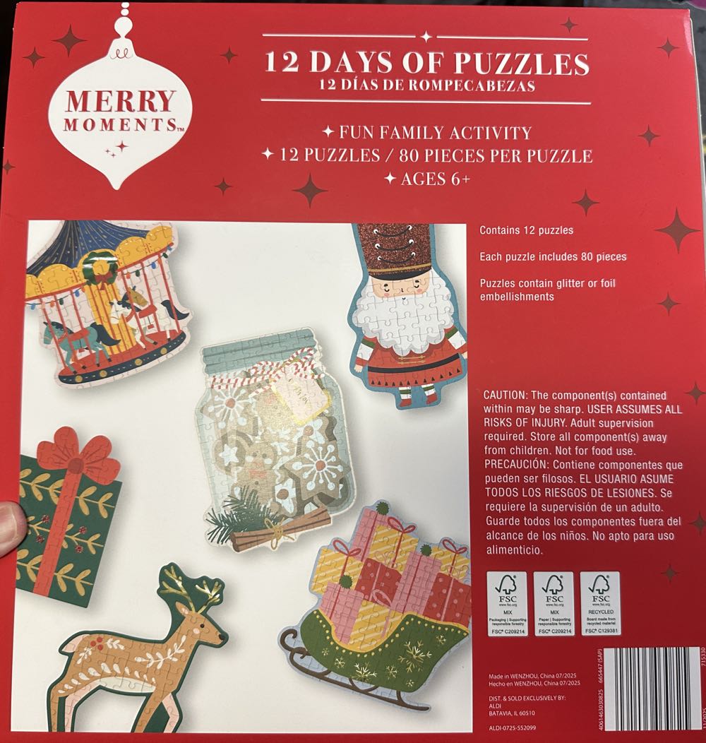 Merry Moments 12 Days Of Puzzles - Merry Moments puzzle collectible [Barcode 4061463030825] - Main Image 2