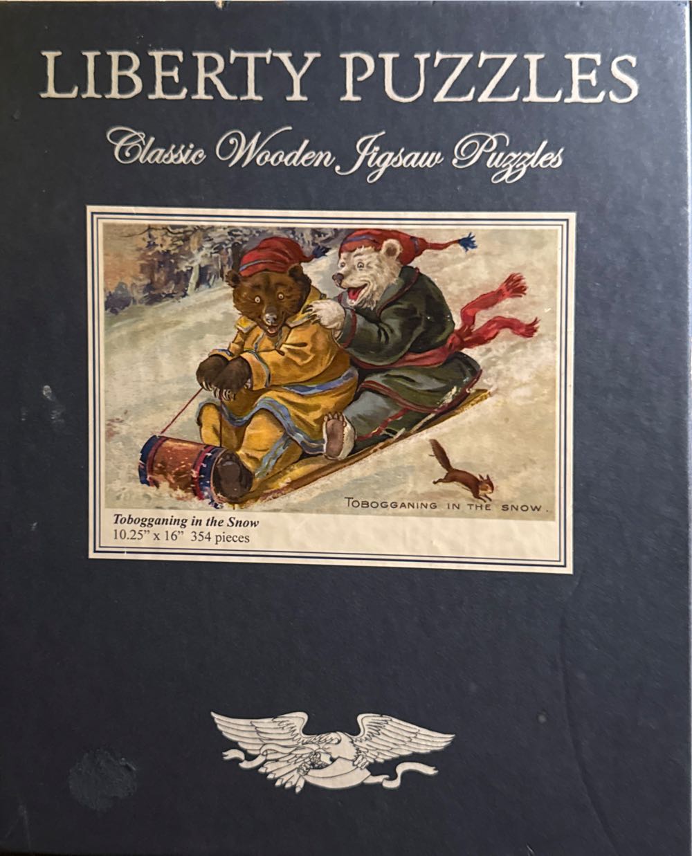 Tobogganing In The Snow - Liberty Puzzles 🇺🇸 puzzle collectible - Main Image 2