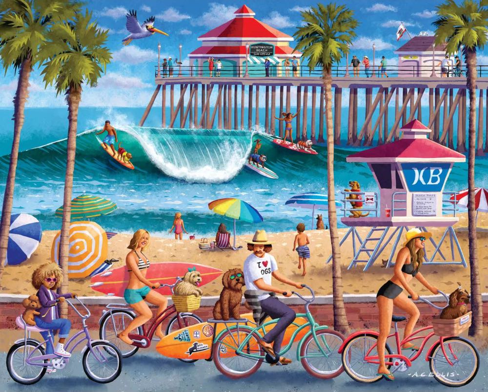 Dog Surfing Boardwalk 210 - Boardwalk Puzzle Company puzzle collectible - Main Image 2