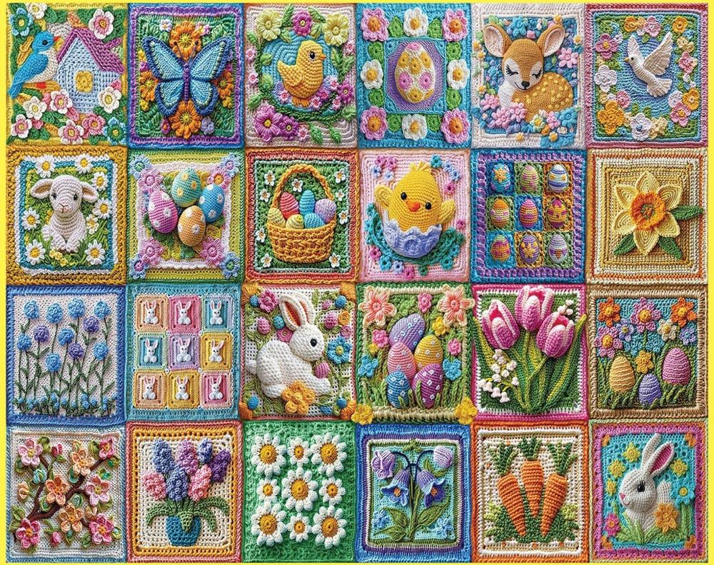 Easter Crochet - White Mountain puzzle collectible [Barcode 724819269365] - Main Image 2