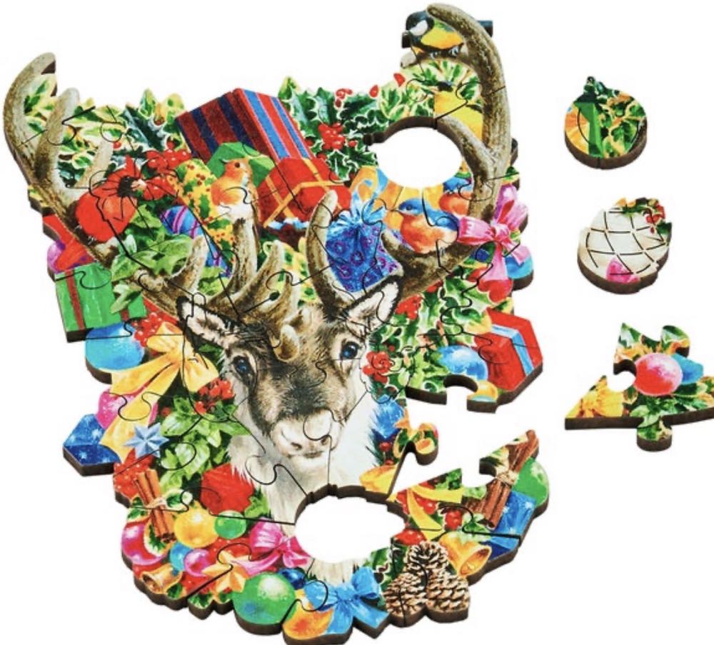 Festive Reindeer - Wentworth Wooden Puzzles puzzle collectible - Main Image 3