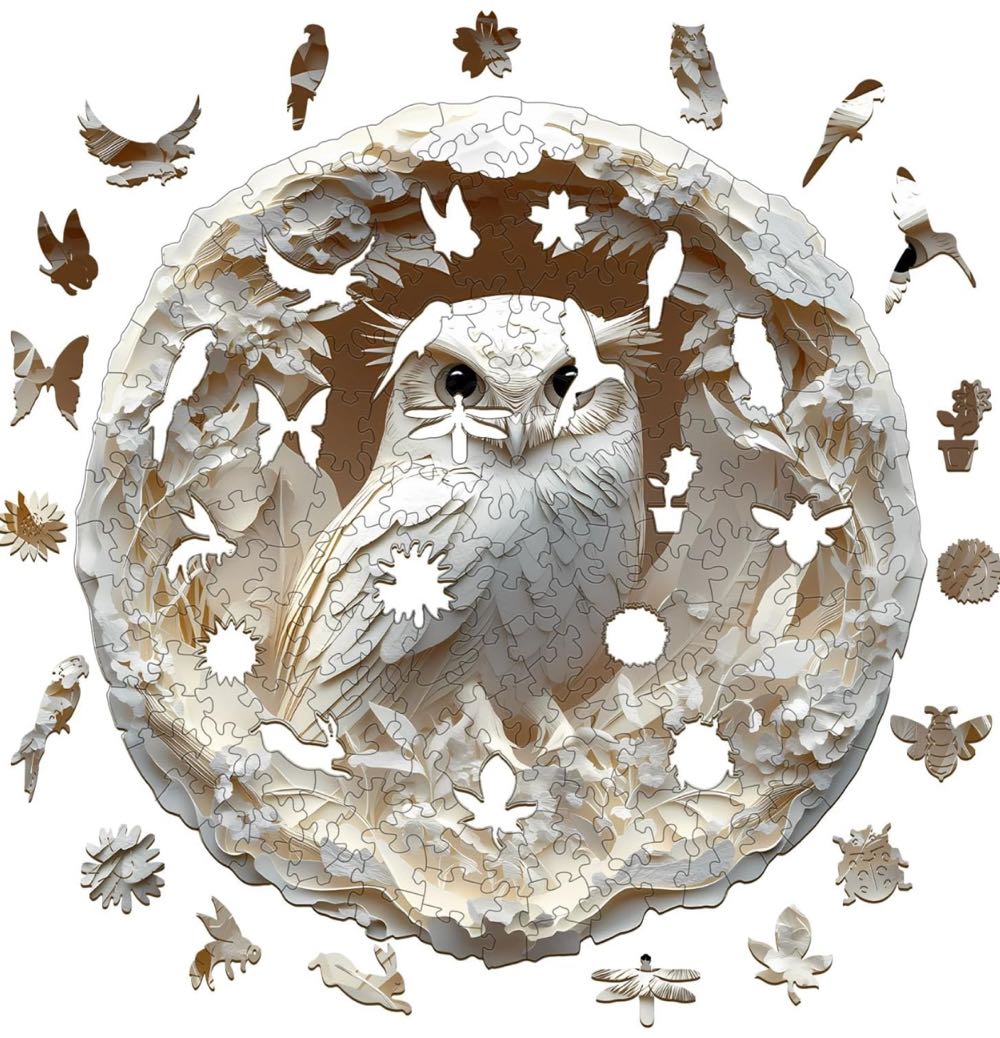 Paper Carved Owl - Kaayee puzzle collectible - Main Image 2