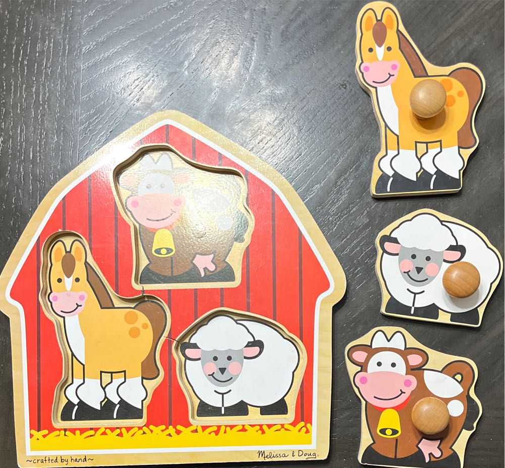 Barnyard Animals Jumbo Knob Puzzle - Melissa & Doug puzzle collectible [Barcode 000772020541] - Main Image 2