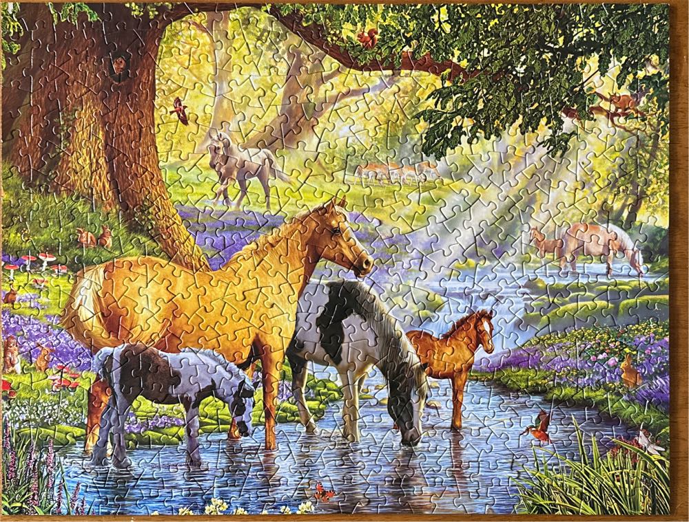 Horses By The Stream - Bits & Pieces puzzle collectible - Main Image 2