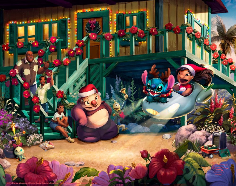 Lilo & Stitch Aloha Christmas - Thomas Kinkade/Ceaco puzzle collectible [Barcode 021081890014] - Main Image 2