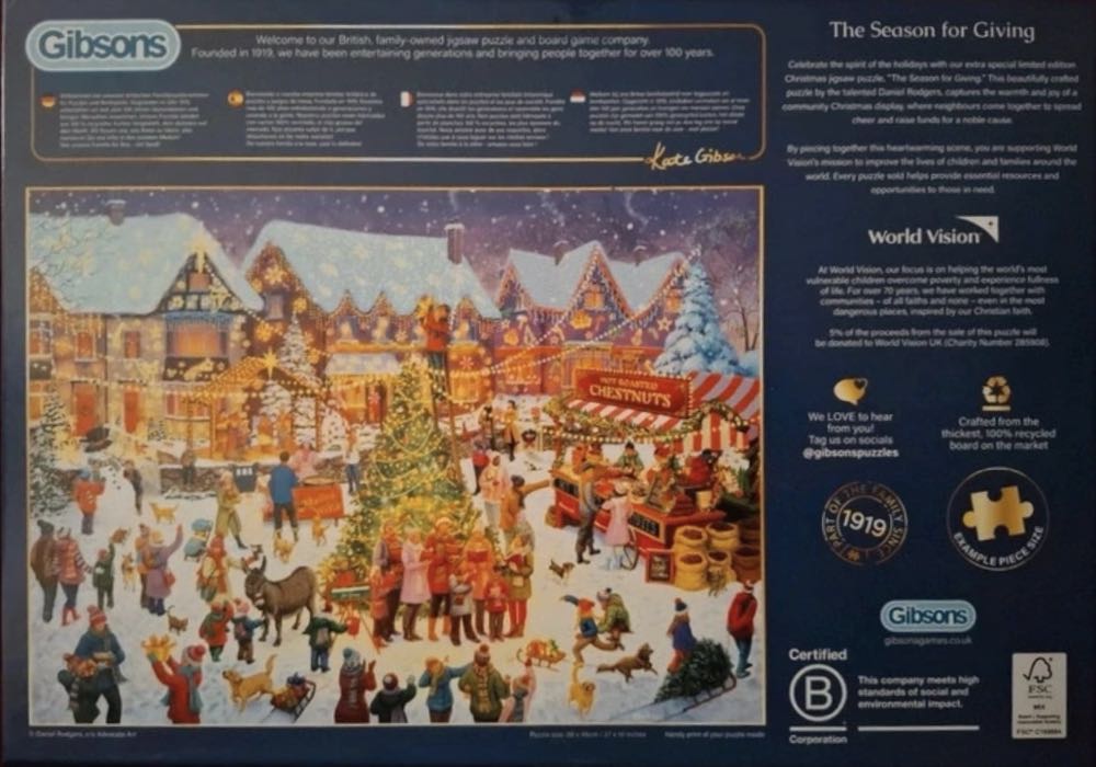 G2025 The Season For Giving Limited Edition 2025 - Gibsons puzzle collectible [Barcode 5012269020250] - Main Image 2