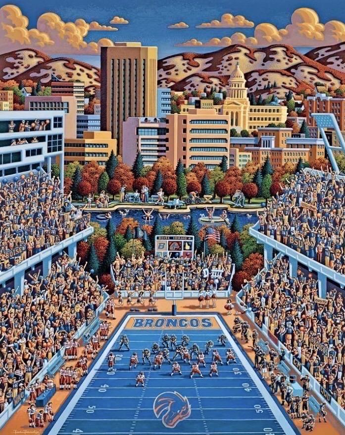 Boise State Broncos 🆕 - Dowdle Folk Art puzzle collectible [Barcode 617095001272] - Main Image 2