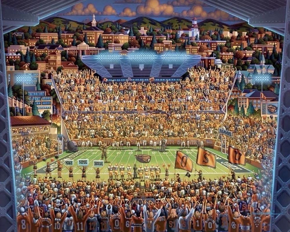 Oregon State Beavers 🆕 - Dowdle Folk Art puzzle collectible [Barcode 671095002547] - Main Image 2