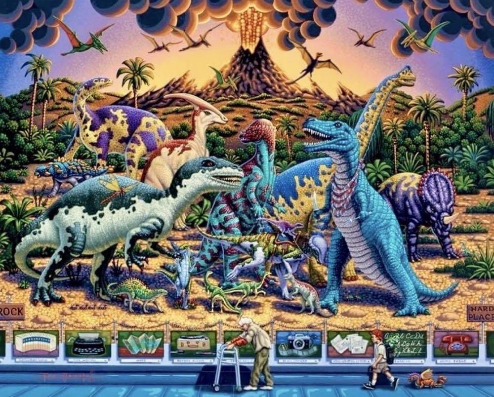 Dinosaur Museum 🆕 - Dowdle Folk Art puzzle collectible [Barcode 671095003360] - Main Image 2