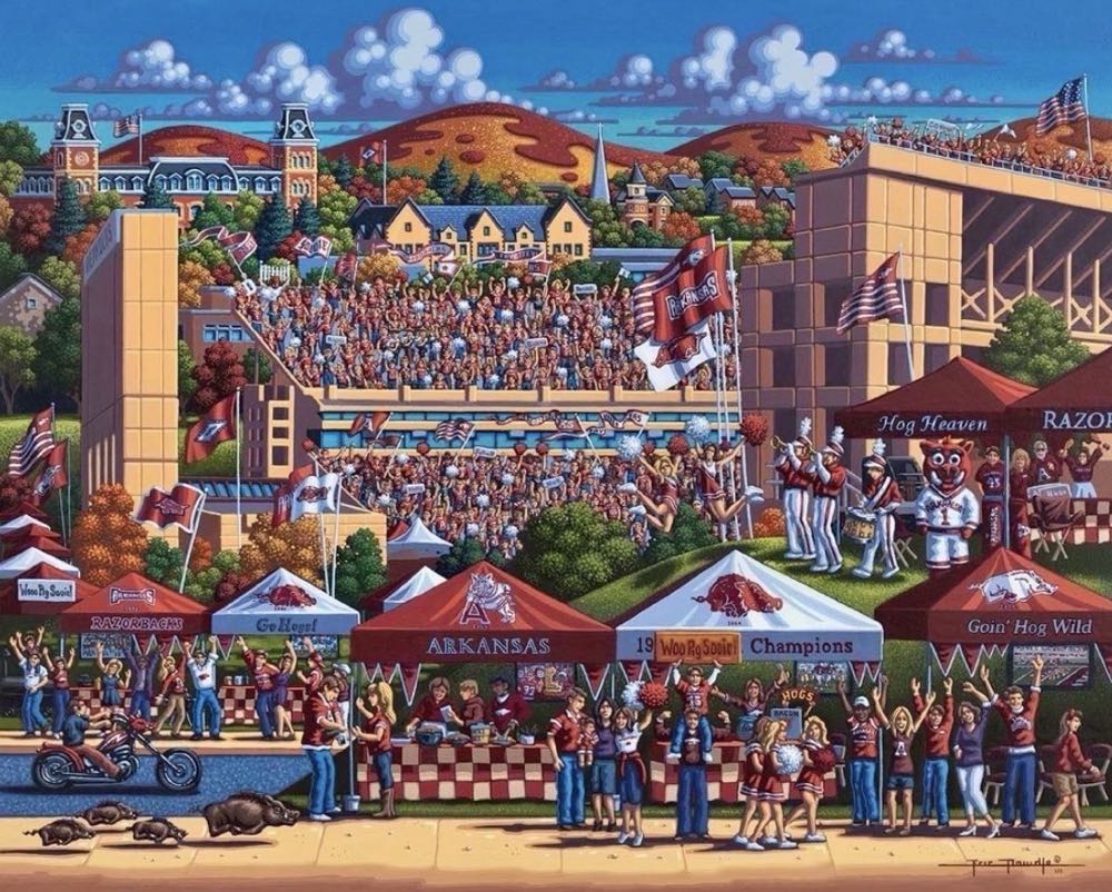 University of Arkansas Razorbacks 🆕 - Dowdle Folk Art puzzle collectible [Barcode 671095002417] - Main Image 2