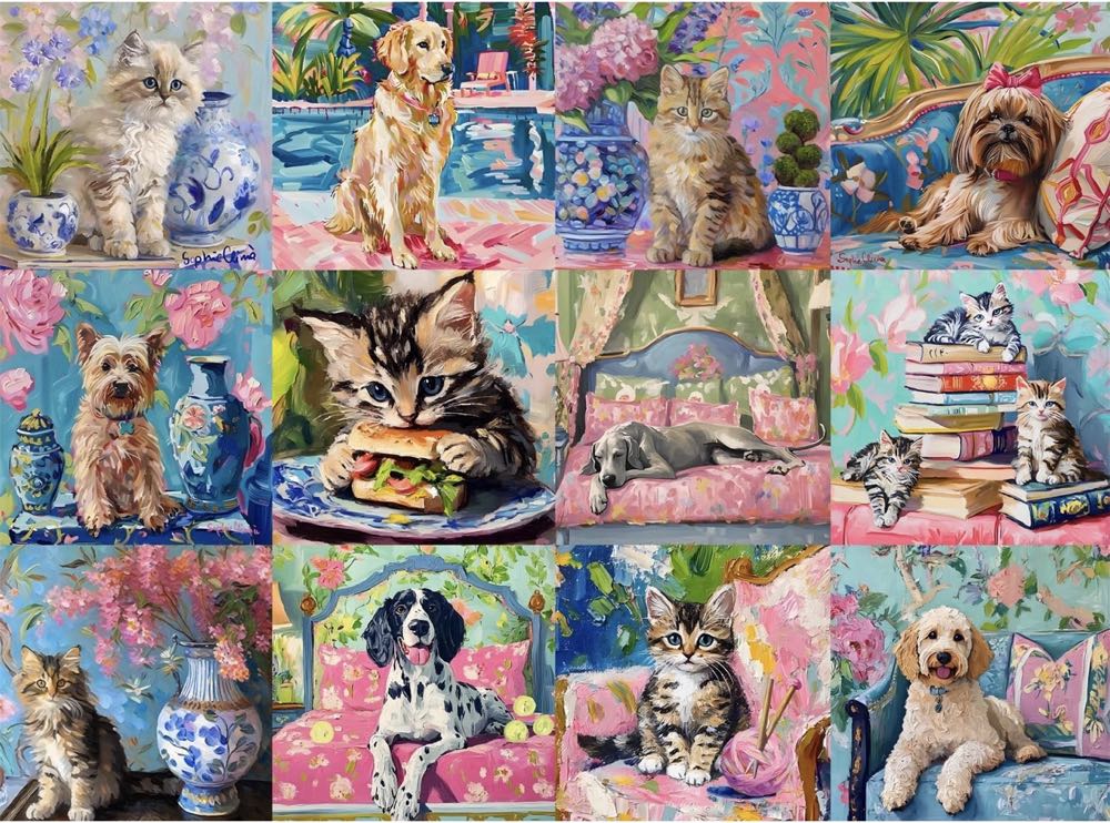 Cats And Dogs Collage - Buffalo Games puzzle collectible [Barcode 079346137152] - Main Image 2
