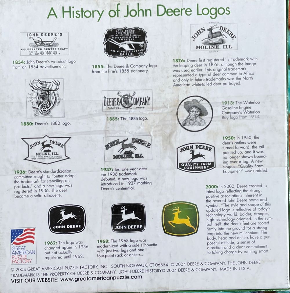 John Deere Dreams - Great American Puzzle Factory 🇺🇸 puzzle collectible [Barcode 010563086328] - Main Image 2