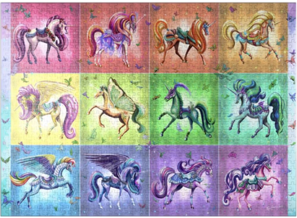 A Dozen Rainbow Unicorns - Tate & Co. Jigsaw Puzzles puzzle collectible [Barcode 4066909470715] - Main Image 2