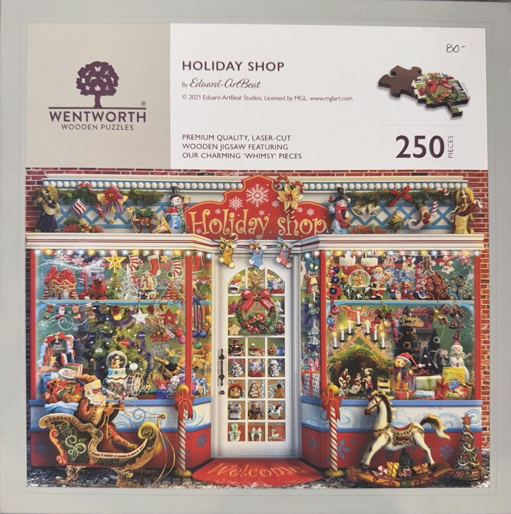 Holiday Shop Puzzle - Wentworth Wooden Jigsaw Company puzzle collectible [Barcode 6050265370299] - Main Image 2