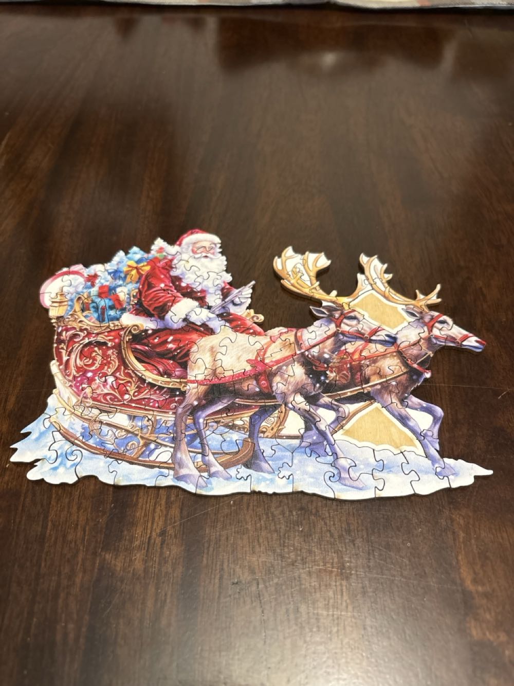 Wooden Santa And Rudolph - Wooden Puzzle puzzle collectible - Main Image 3