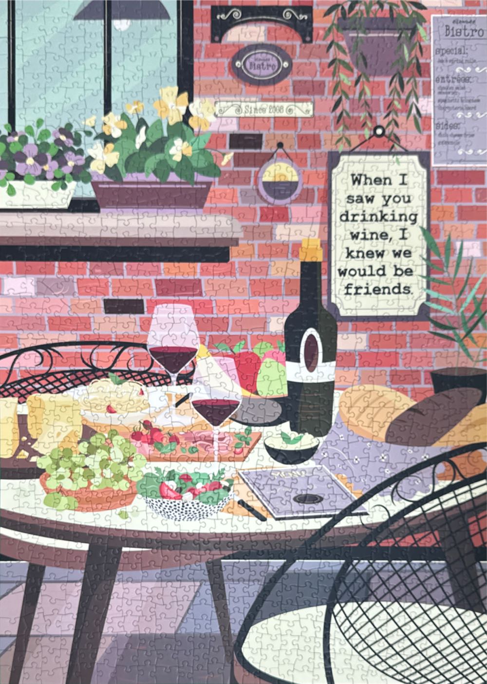 When I Saw You Drinking Wine, I Knew We Would Be Friends - Ellembee puzzle collectible [Barcode 673324272219] - Main Image 2