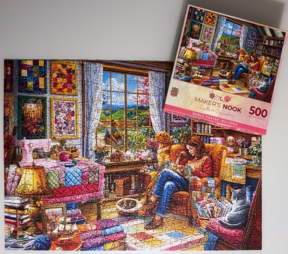 The Maker’s Nook : Quilts & Cucumbers - MasterPieces puzzle collectible [Barcode 705988326110] - Main Image 3