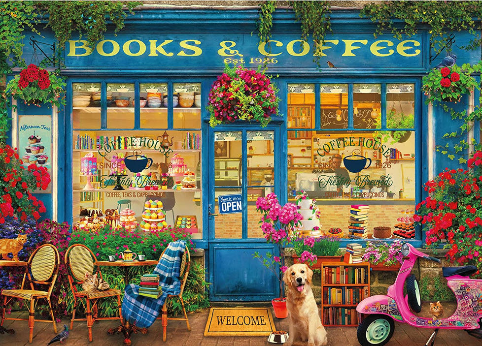 Shop Windows Books And Coffee - Ceaco puzzle collectible [Barcode 0021081310369] - Main Image 2