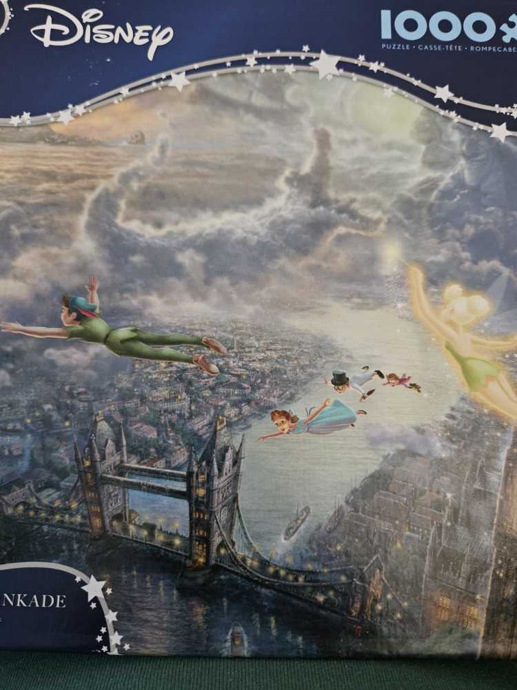 Thomas Kinkade: Tinker Bell And Peter Pan Fly To Neverland - Ceaco Disney puzzle collectible [Barcode 021081311625] - Main Image 2