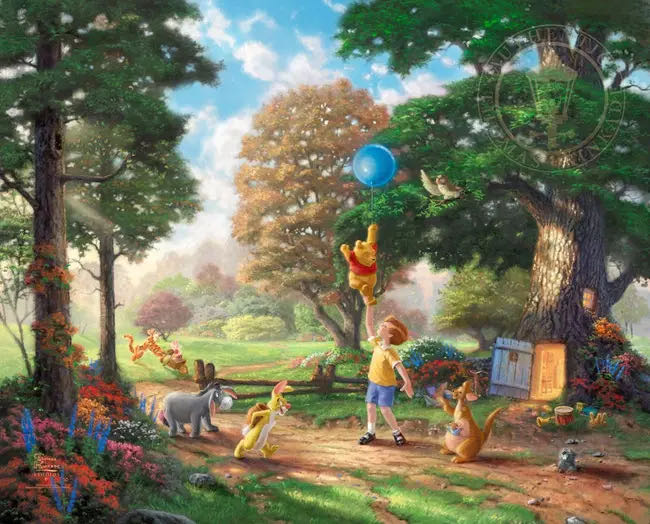 Thomas Kincade: Winnie The Pooh II - Ceaco Disney puzzle collectible [Barcode 021081311595] - Main Image 2