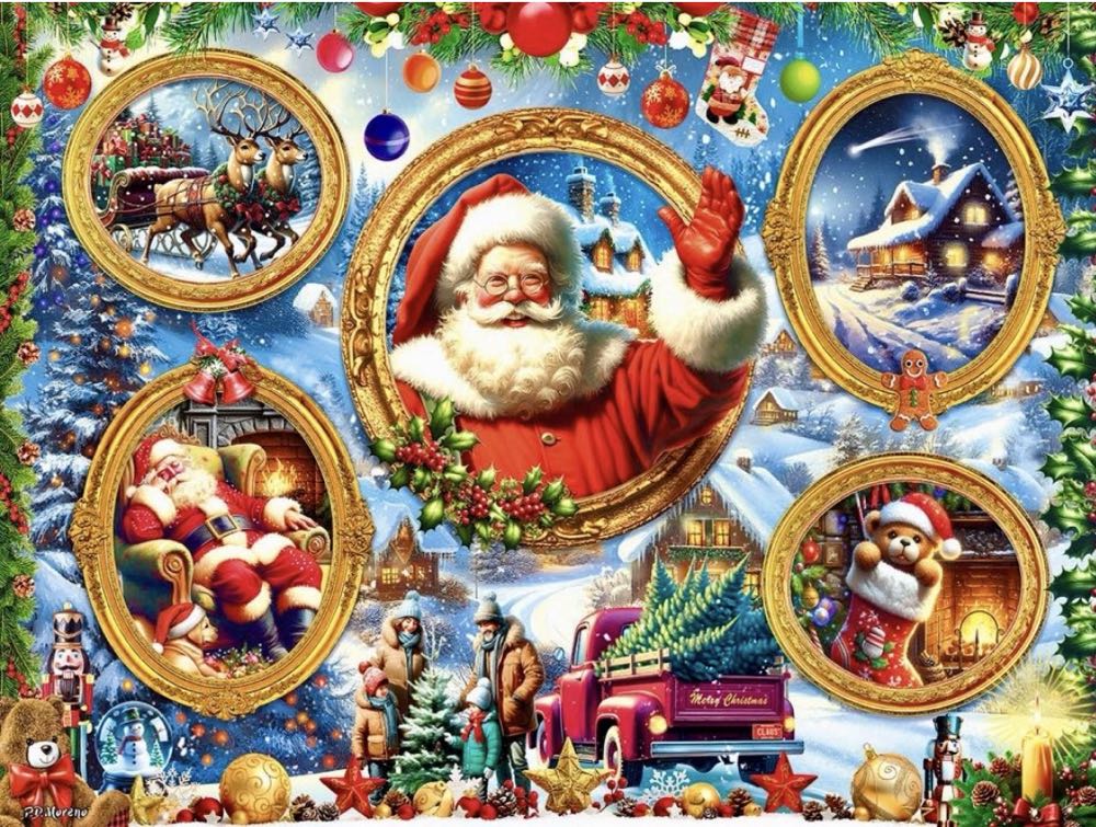 Christmas Frames - White Mountain puzzle collectible [Barcode 724819269860] - Main Image 2