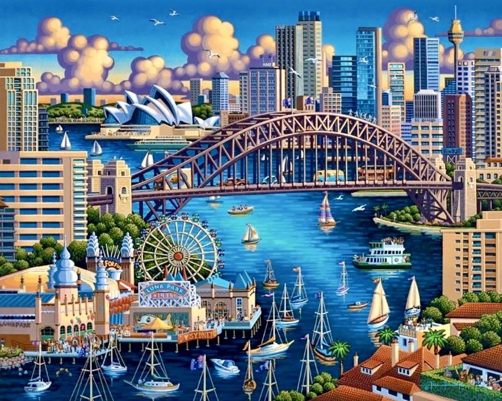 Sydney - Dowdle Folk Art puzzle collectible [Barcode 671095202657] - Main Image 2