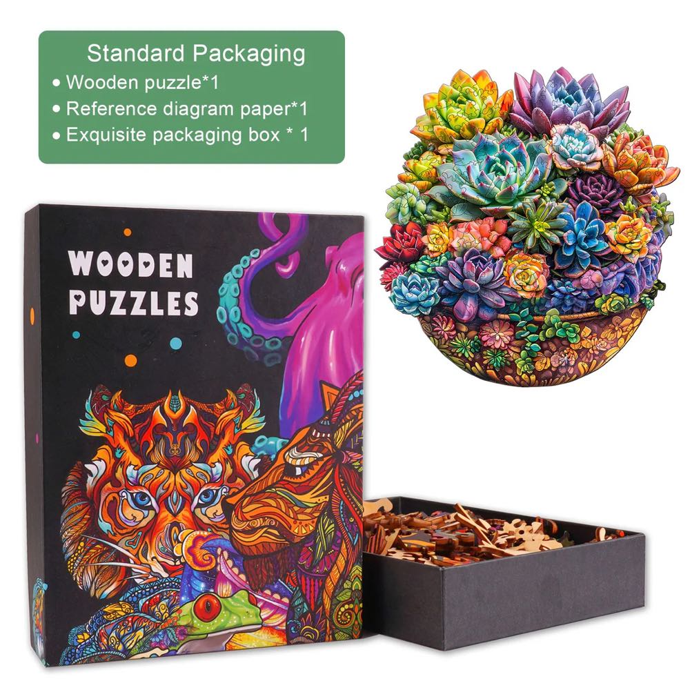 Succulent In Pot - Woodbests puzzle collectible - Main Image 2