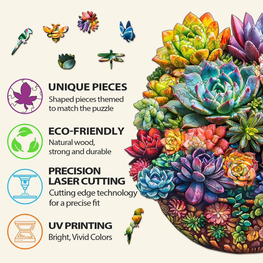 Succulent In Pot - Woodbests puzzle collectible - Main Image 4