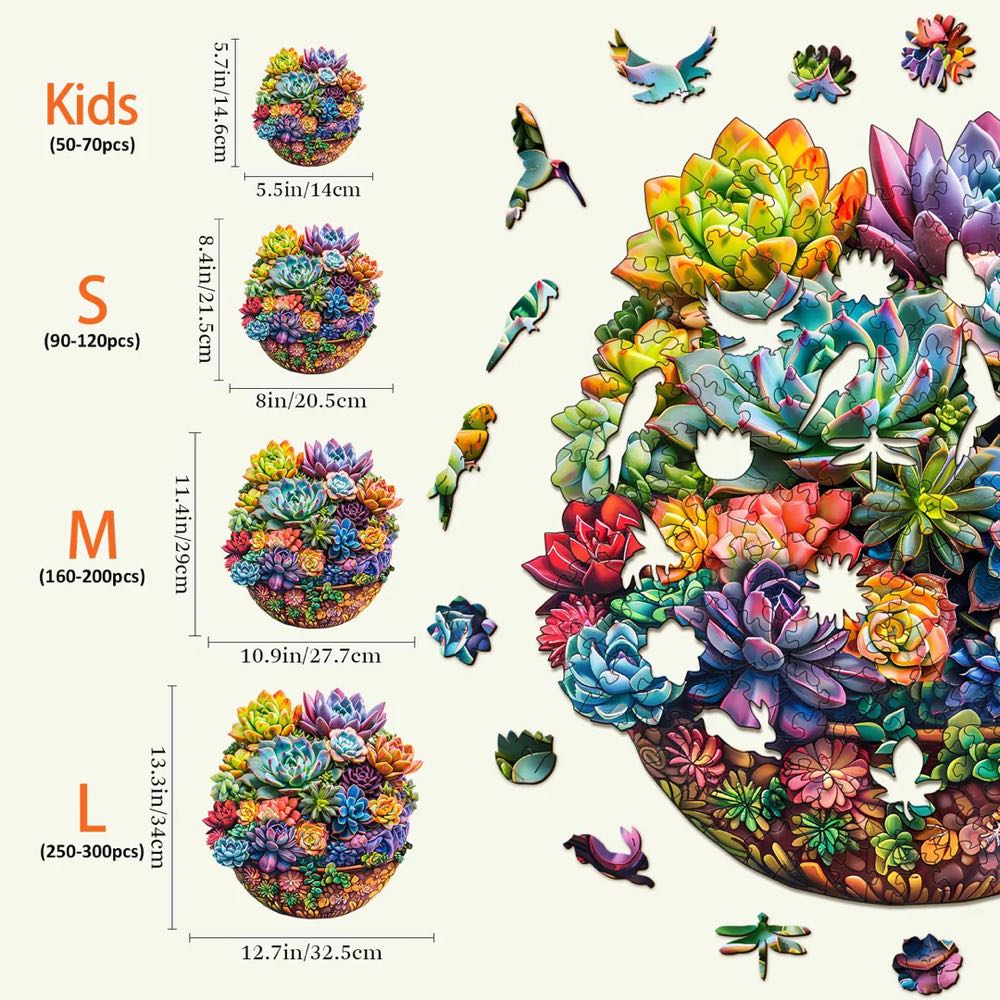 Succulent In Pot - Woodbests puzzle collectible - Main Image 5