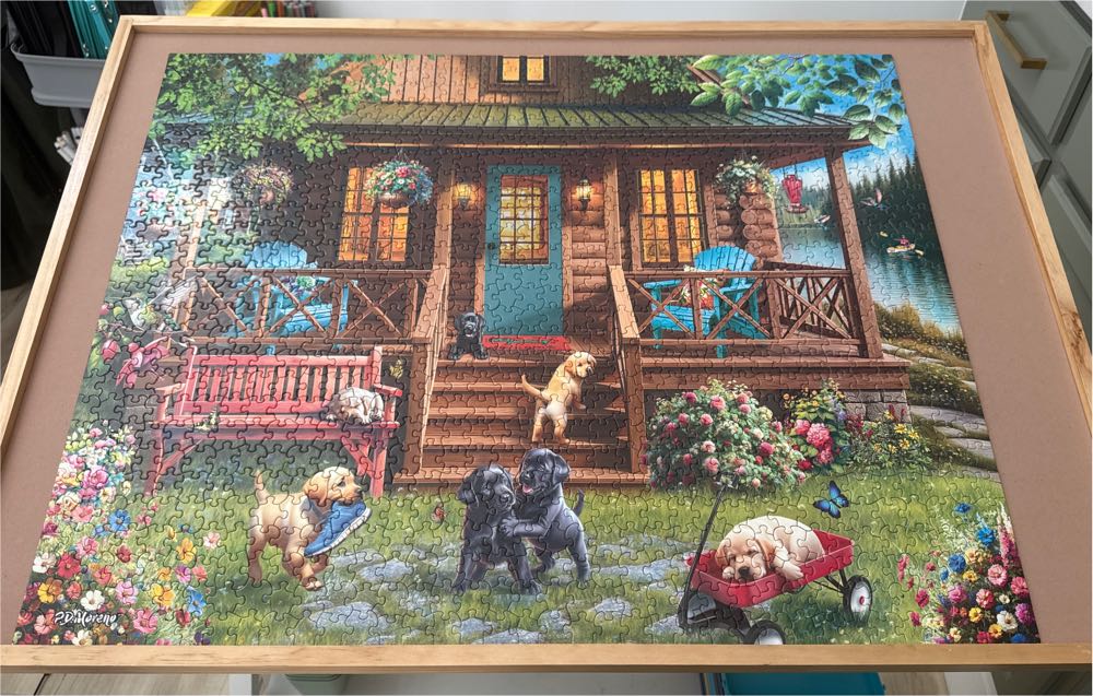 Porch Puppies - White Mountain puzzle collectible [Barcode 724819269990] - Main Image 2
