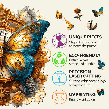 Butterfly And Clock - Woodbests puzzle collectible - Main Image 4