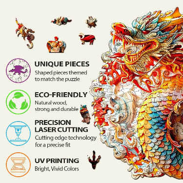 3D Chinese Dragon - Woodbests puzzle collectible - Main Image 4