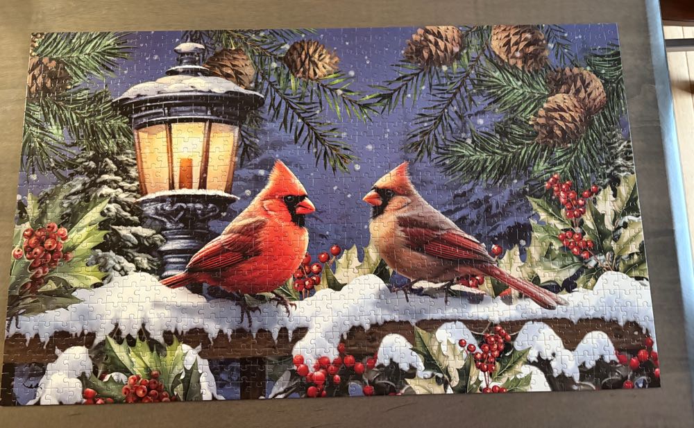 Winter Glow Cardinals - Briarwood Lane puzzle collectible [Barcode 840011667355] - Main Image 2