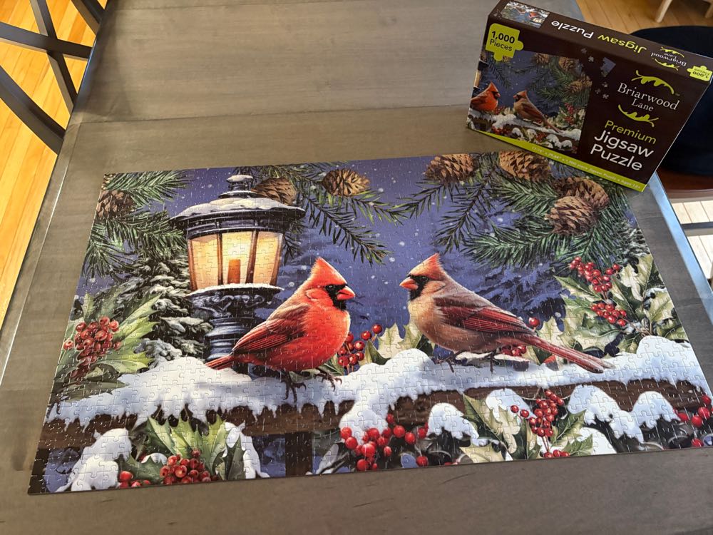 Winter Glow Cardinals - Briarwood Lane puzzle collectible [Barcode 840011667355] - Main Image 3