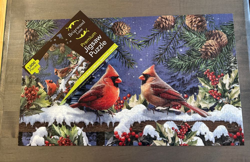 Winter Glow Cardinals - Briarwood Lane puzzle collectible [Barcode 840011667355] - Main Image 4