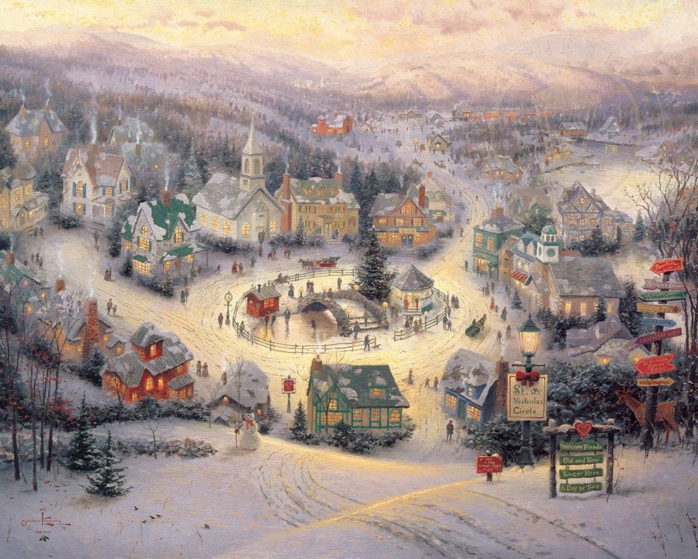 Weihnachtliche Dorfstraße & St. Nicholas / Village Christmas & St. Nicholas Circle - Schmidt puzzle collectible [Barcode 4001504584924] - Main Image 3