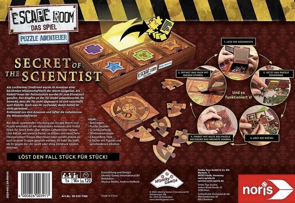 Escape Room: The Secret of the Scientist - Noris puzzle collectible [Barcode 4000826003977] - Main Image 2