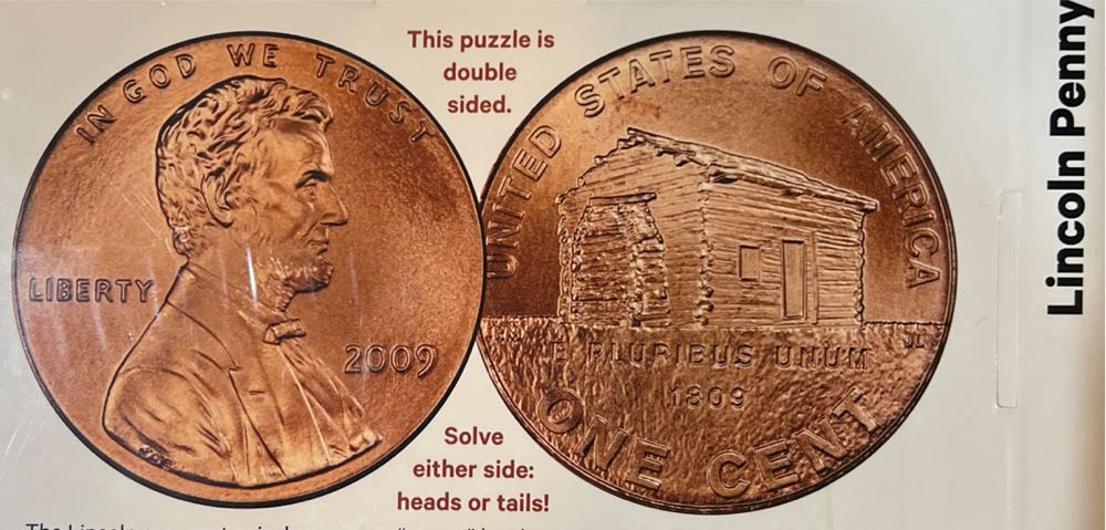 Lincoln Penny Double Sided 140 Piece Jigsaw By Pigment & Hue A Round - Pigment & Hue, Inc. puzzle collectible [Barcode 653370414122] - Main Image 3