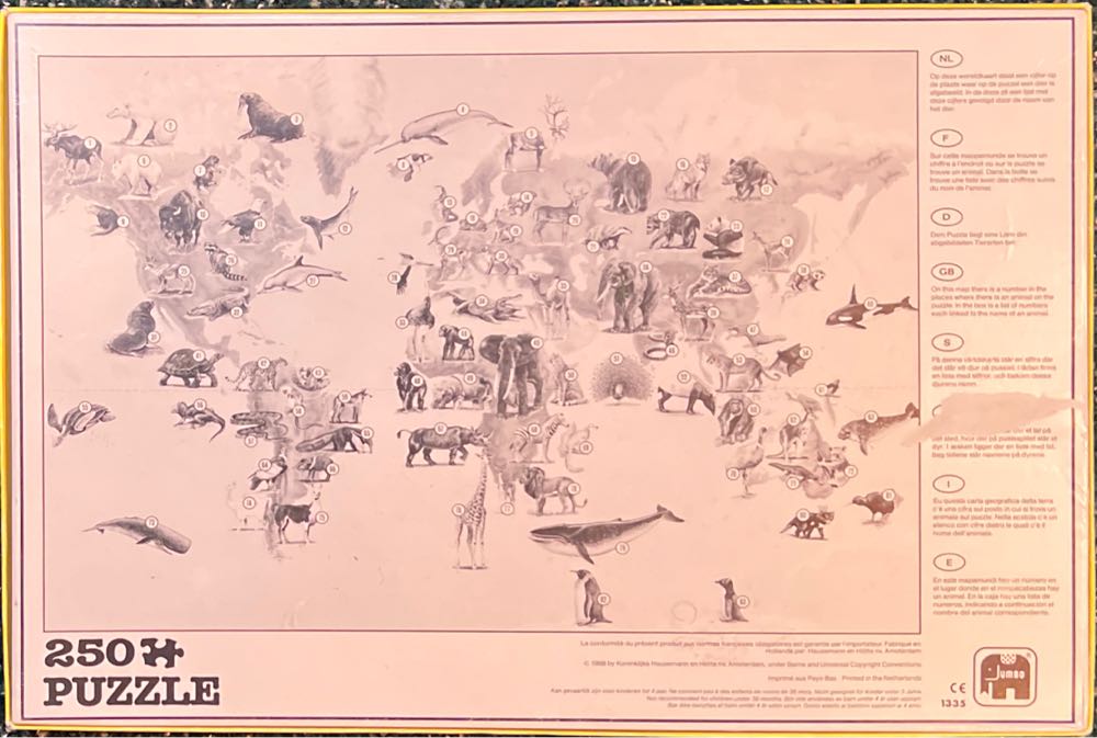 Animals Of The World (no name on box) - Jumbo puzzle collectible [Barcode 8710126013359] - Main Image 2