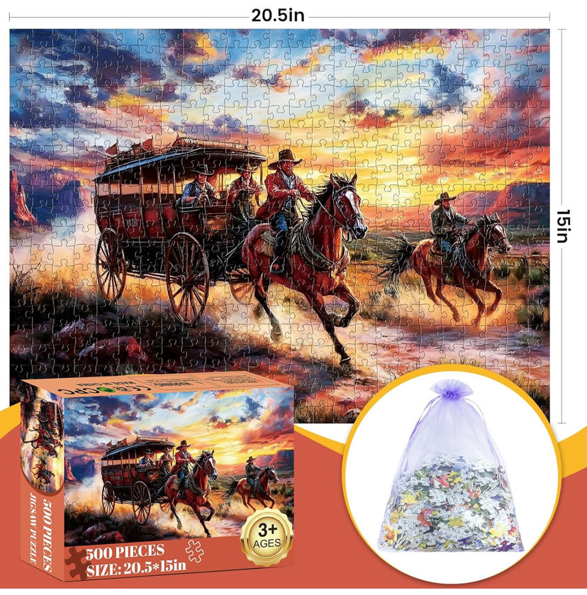 Wild Horses In Beautiful Sunset Sky - Generic puzzle collectible - Main Image 2