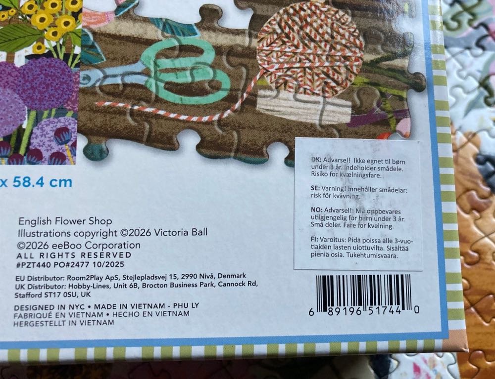 English Flower Shop🟦 - Eeboo puzzle collectible [Barcode 689196517440] - Main Image 2