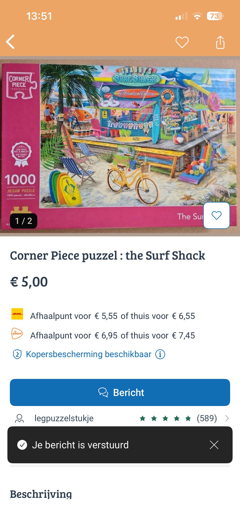 The Surf Shack - Corner Piece puzzle collectible [Barcode 5052089383333] - Main Image 4