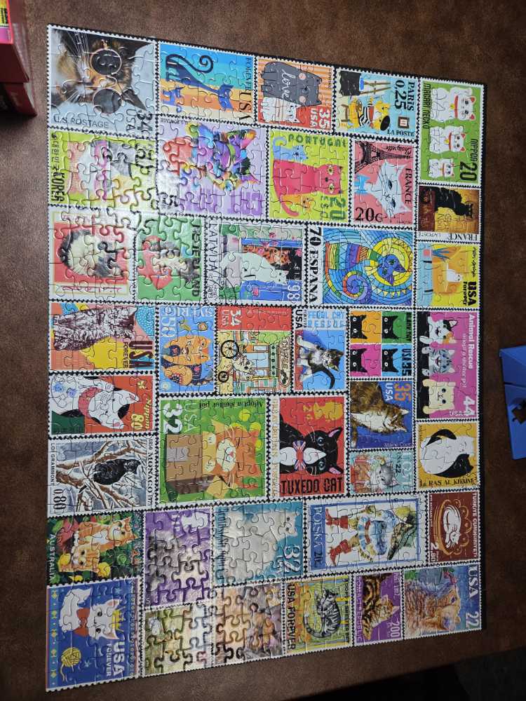 Cat Stamps - Re-marks 🇺🇸 puzzle collectible [Barcode 681400003350] - Main Image 2