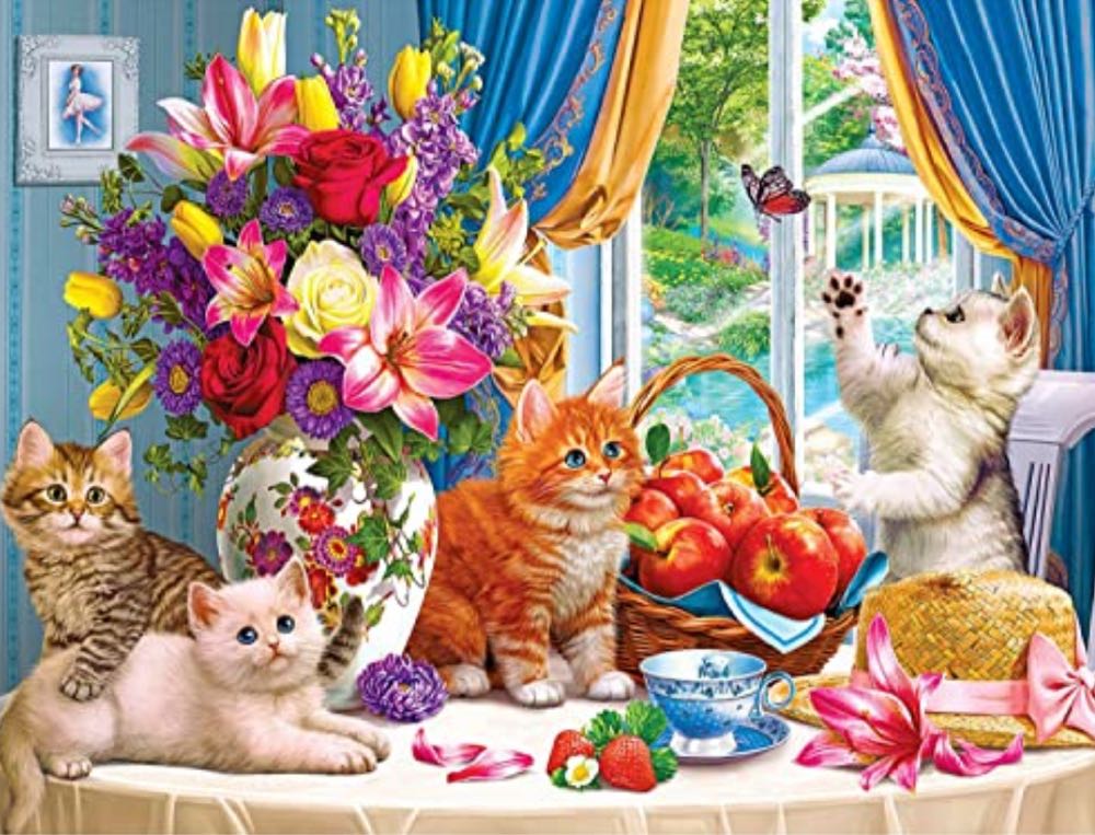 Fluffy Kittens In The Living Room - Cra-Z-Art puzzle collectible [Barcode 880960312272] - Main Image 2