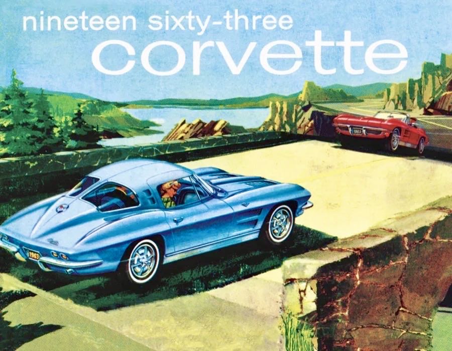 GM Vintage Ads : 1963 Corvette - New York Puzzle Company puzzle collectible [Barcode 819844013295] - Main Image 2