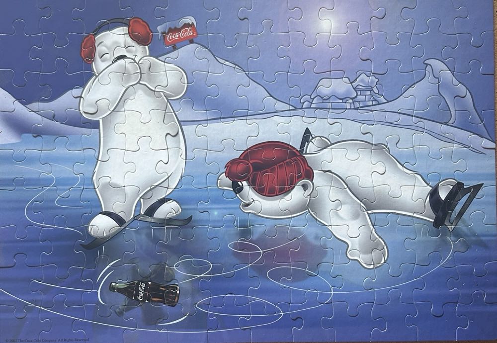 0141 RosaArt: Coca Cola - Polar Bears On Ice - RoseArt puzzle collectible - Main Image 2